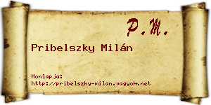 Pribelszky Milán névjegykártya