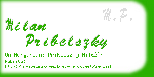 milan pribelszky business card